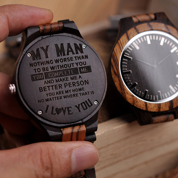 Montre en bois personnalisée Magnifique montre pour homme artisanale en bois d
