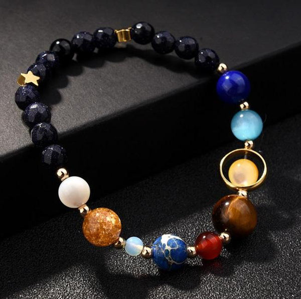 bracelet maya système solaire en pierres naturelles nature et zen