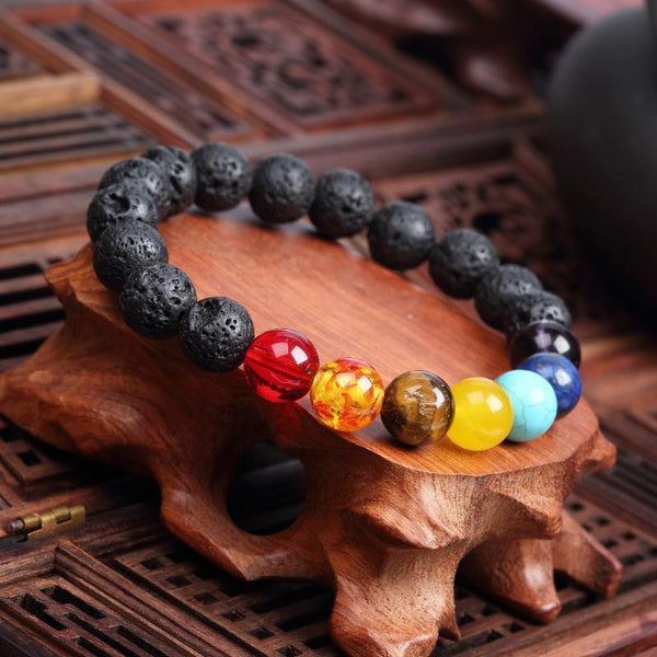 bracelet gratuit harmonie des 7 chakras en pierres naturelles offert pour un article. Acheter en boutique