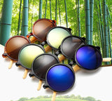 Lunettes de soleil Lenon, rondes en bois de bambou, super promo