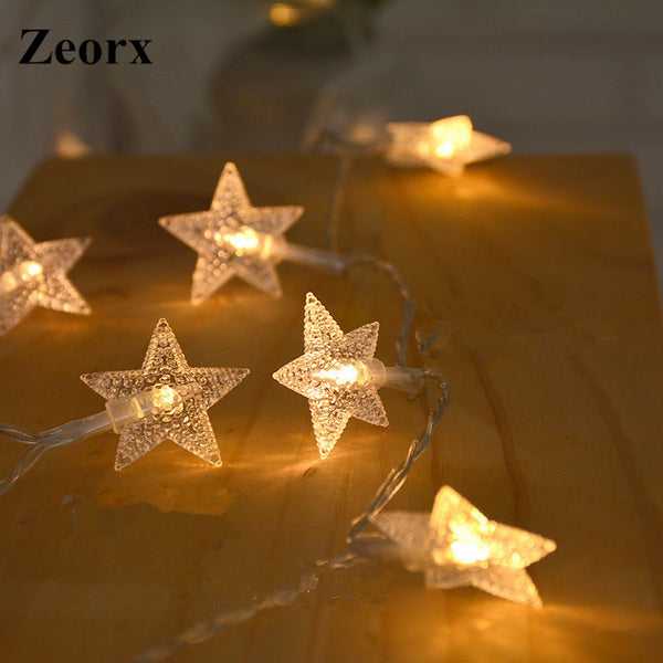ZEORX 1/2M LED Star String Lights LED Fairy Lights Christmas Wedding decoration Lights Battery Operate twinkle lights