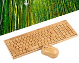 clavier en bois de bambou ! ce clavier en bois et sa souris en bois offerte sont réalisés en bois de bambou, le bois le plus écologique. Mélangeant écologie et high tech, sa technologie sans fil vous rendra la vie plus facile et libérera de l'espace sur votre bureau.   A la maison ou au bureau, offrez à votre ordinateur un coté Nature, et Zen