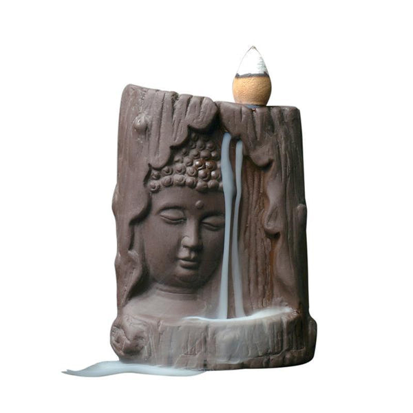 Brûleur d'encens Bouddha en céramique, superbe pièce Nature et Zen
