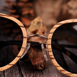 lunettes bois zébré rondes