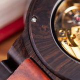 Montre mécanisme homme Luxe artisanale en bois, édition limitée