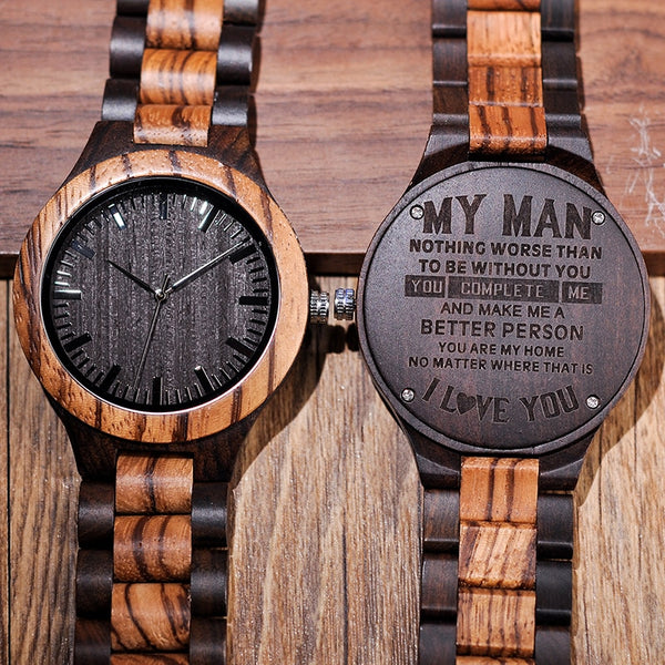 Montre en bois personnalisée Magnifique montre pour homme artisanale en bois d