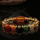 Bracelet de protection Mantras en Cristal, Cristal jaune et Agate
